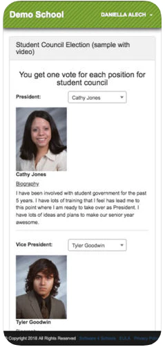 screenshot of Voting 4 Schools